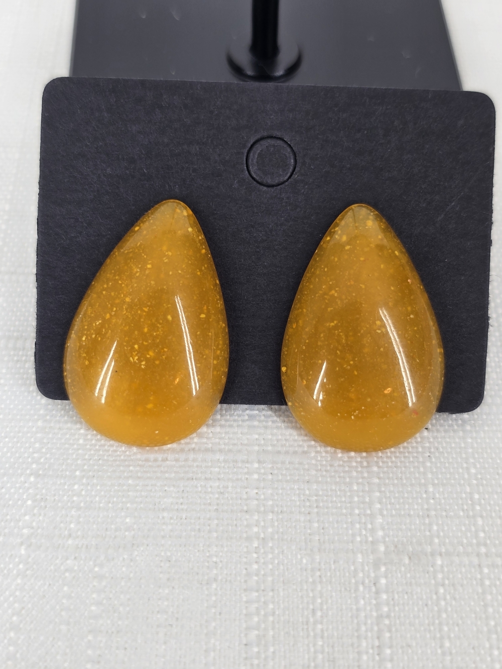 Vintage Amber-Orange Teardrop Earrings